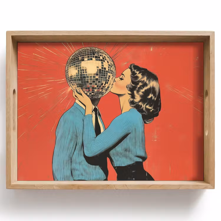 Dienblad - Vrouw - Retro - Discobal - Kus — 1