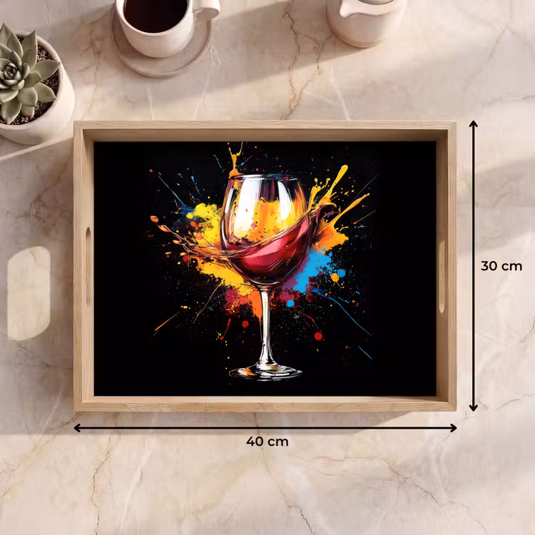 Dienblad - Wijn - Glas - Graffiti - Borrel - Rood - Verf — 9