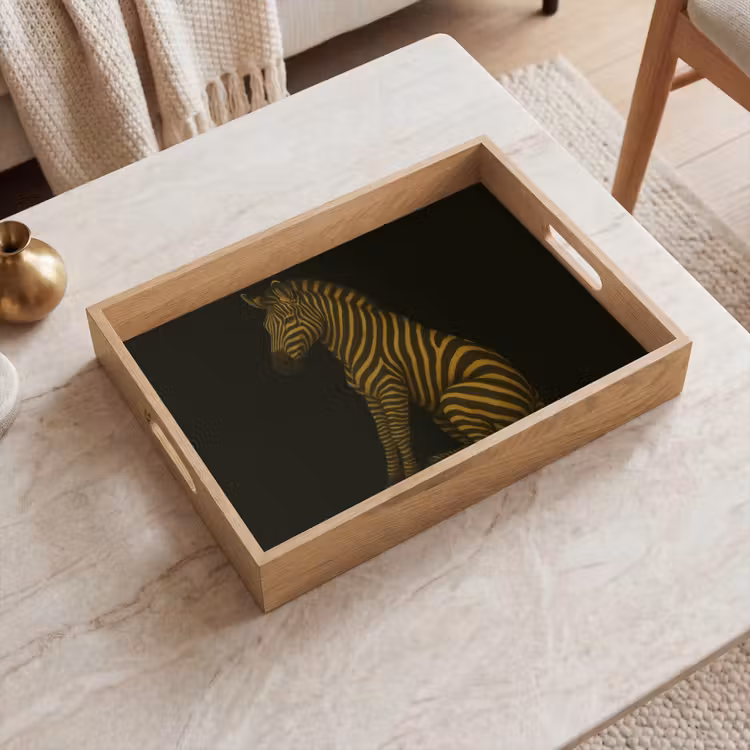 Dienblad - Zebra - Strepen - Goud — 2