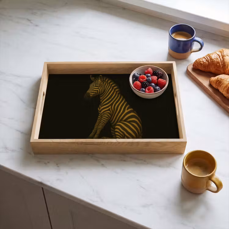 Dienblad - Zebra - Strepen - Goud — 4
