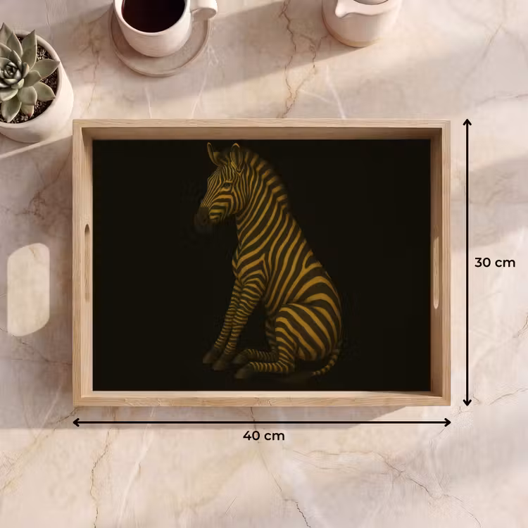 Dienblad - Zebra - Strepen - Goud — 9