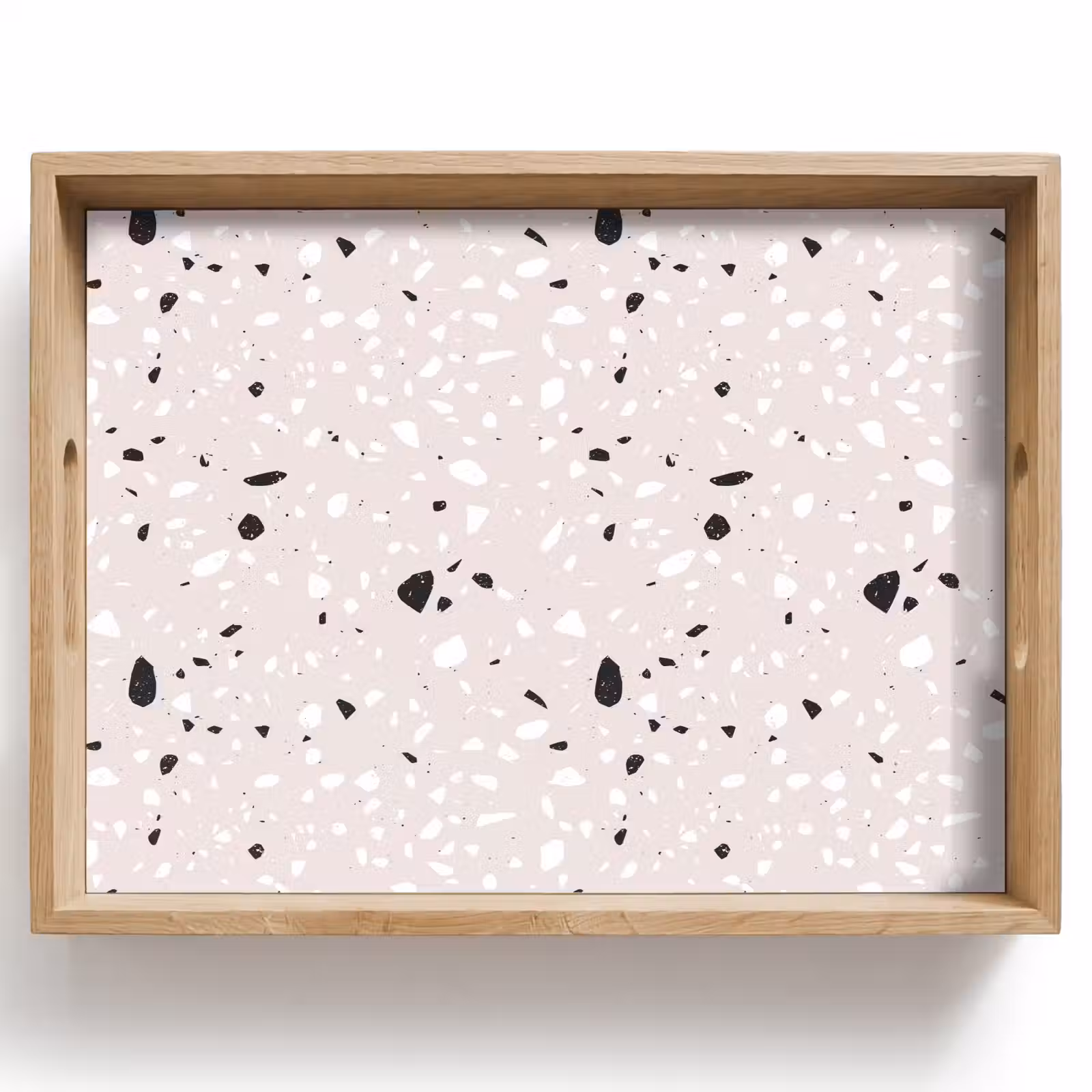 Dienblad - Terrazzo - Patroon - Zacht - Zwart - Wit — 1