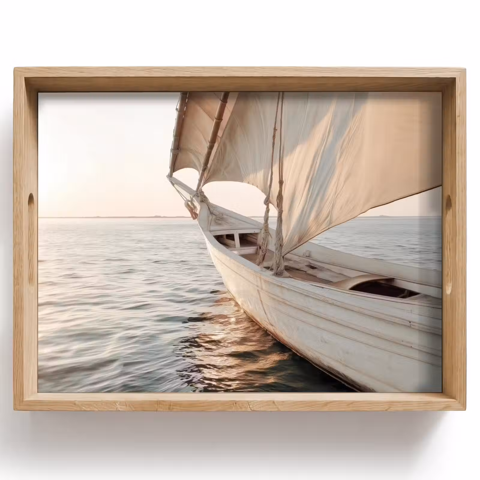 Dienblad - Zeilboot - Zee - Beige - Zon — 1