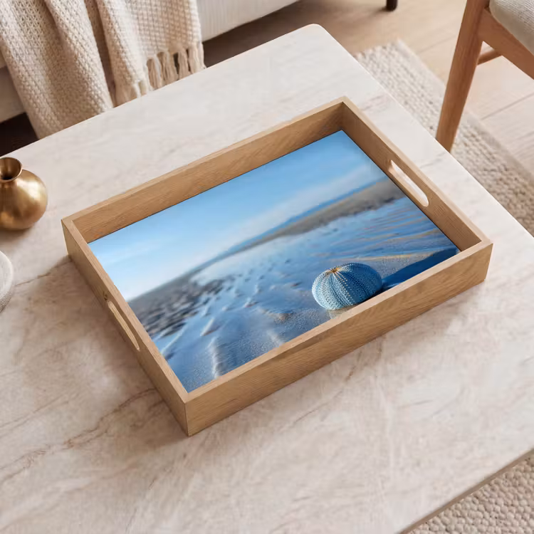 Dienblad - Strand - Schild - Water - Blauw — 2