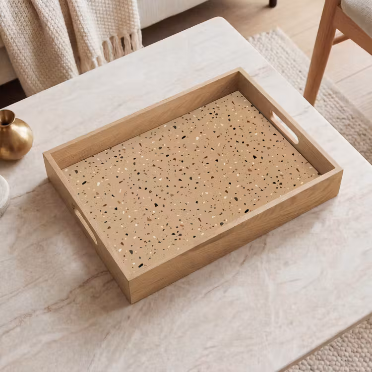 Dienblad - Terrazzo - Patroon - Beige — 2
