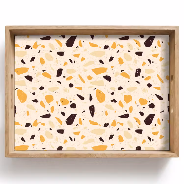 Dienblad - Terrazzo - Patroon - Geel - — 1