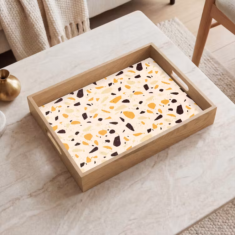 Dienblad - Terrazzo - Patroon - Geel - — 2
