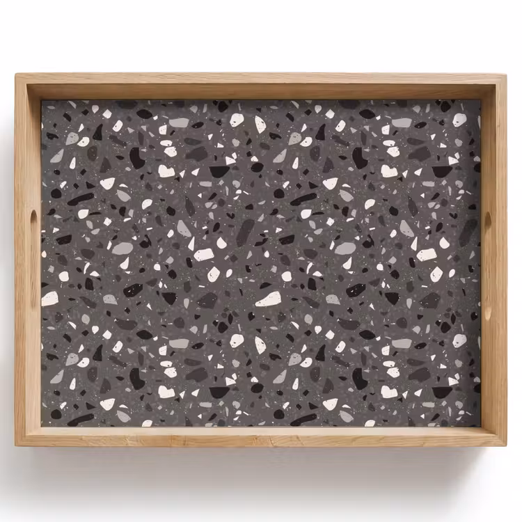 Dienblad - Terrazzo - Patroon - Grijs — 1