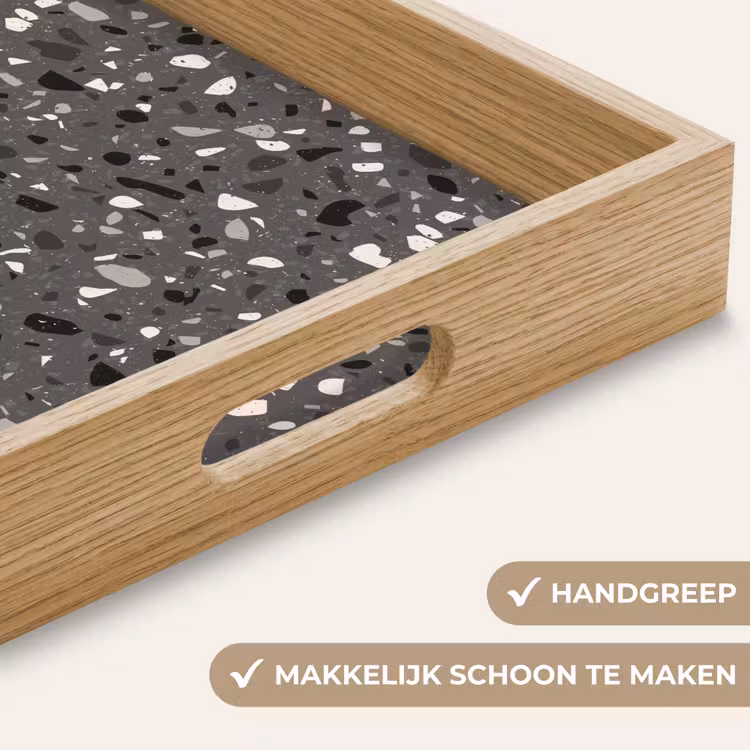 Dienblad - Terrazzo - Patroon - Grijs — 5