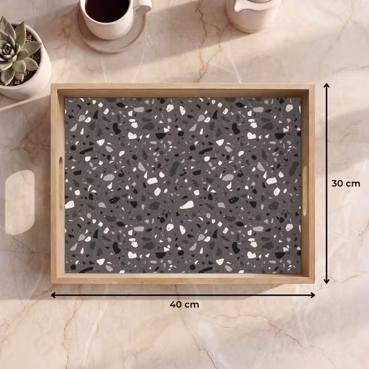Dienblad - Terrazzo - Patroon - Grijs — 9