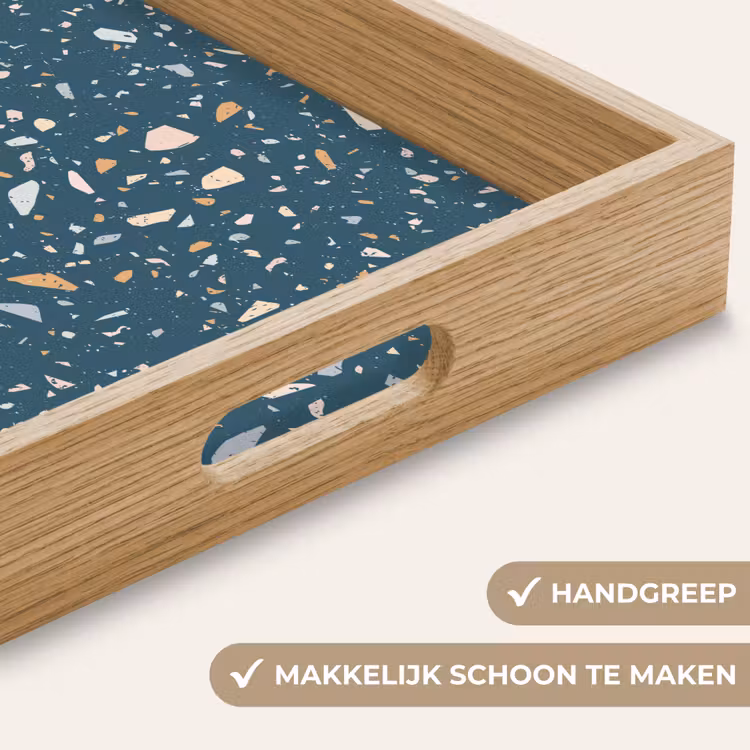 Dienblad - Terrazzo - Patroon - Kleurrijk - Diep blauw — 5
