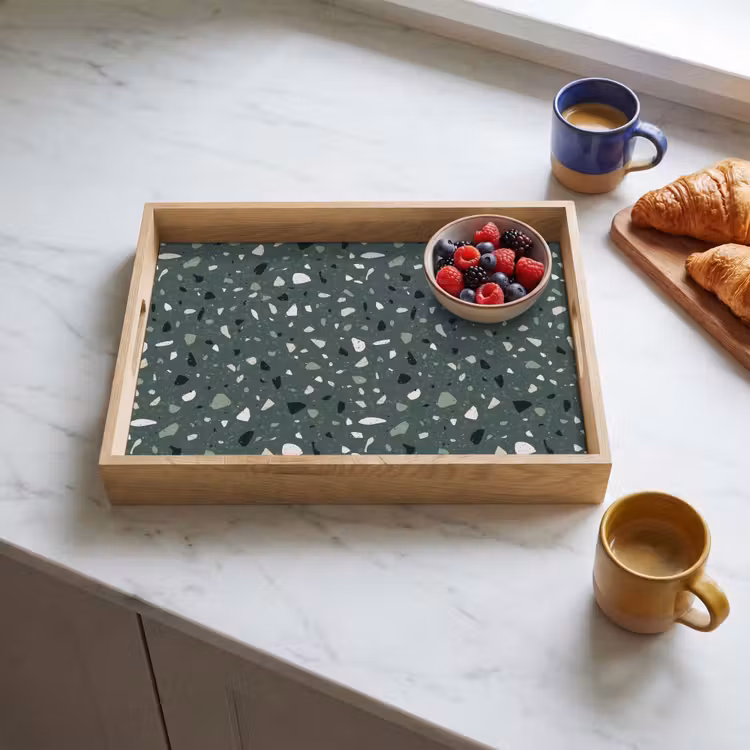 Dienblad - Terrazzo - Patroon - Kleurrijk - Groen — 4
