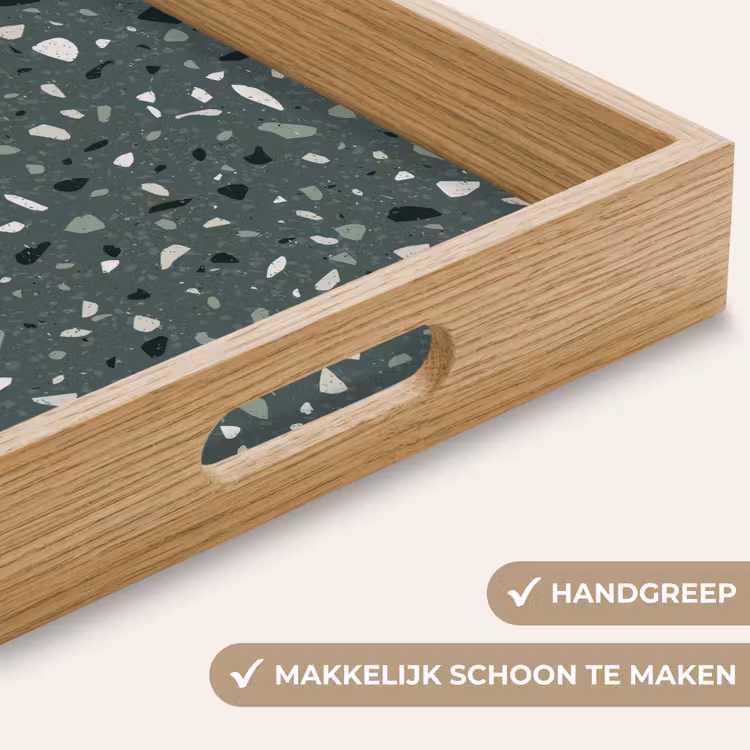 Dienblad - Terrazzo - Patroon - Kleurrijk - Groen — 5
