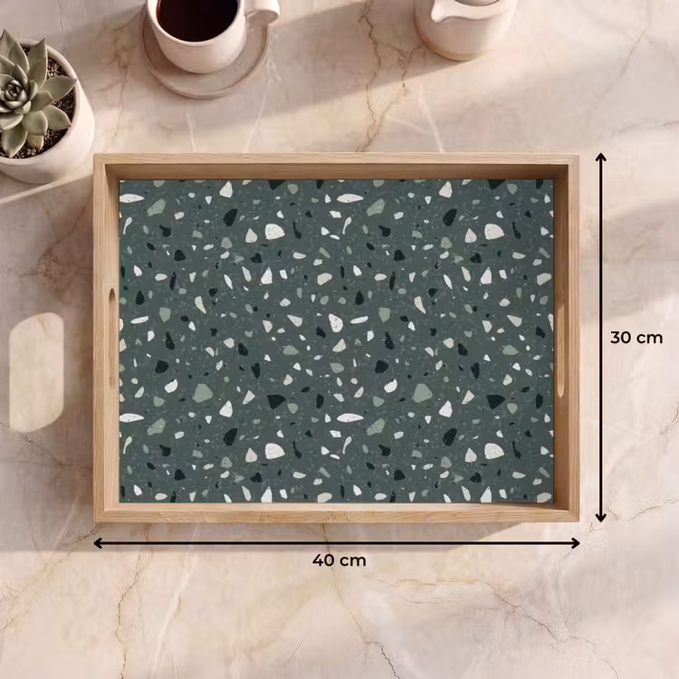 Dienblad - Terrazzo - Patroon - Kleurrijk - Groen — 9