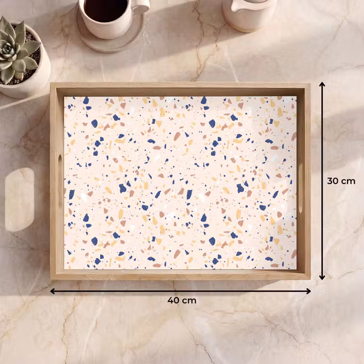 Dienblad - Terrazzo - Patroon - Kleurrijk - Indigo — 9