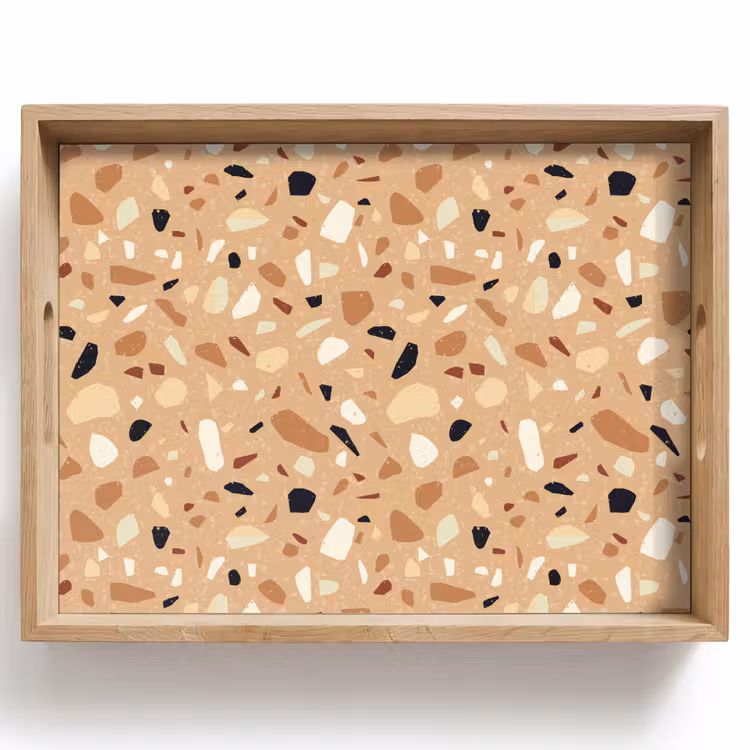 Dienblad - Terrazzo - Patroon - Kleurrijk - Oranje — 1