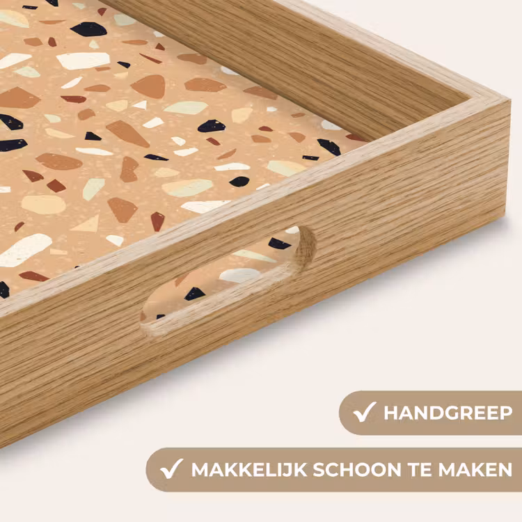 Dienblad - Terrazzo - Patroon - Kleurrijk - Oranje — 5