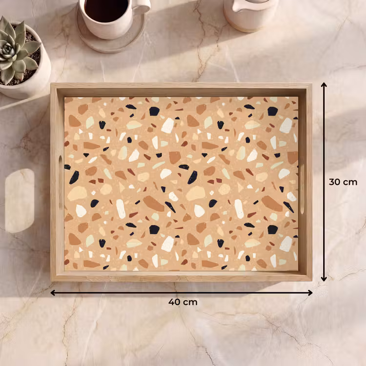 Dienblad - Terrazzo - Patroon - Kleurrijk - Oranje — 9
