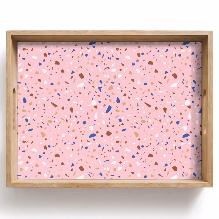 Dienblad - Terrazzo - Patroon - Kleurrijk - Roze — 1