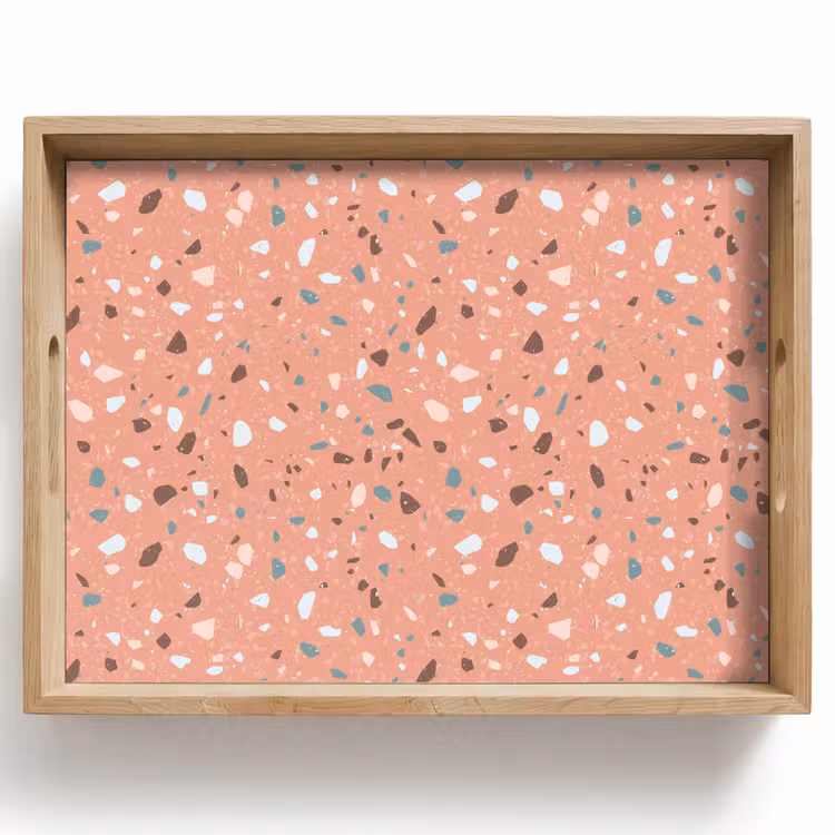 Dienblad - Terrazzo - Patroon - Kleurrijk - Roze - Blauw — 1