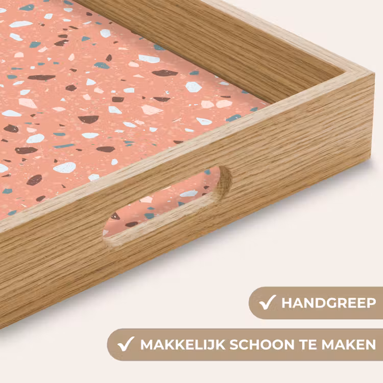 Dienblad - Terrazzo - Patroon - Kleurrijk - Roze - Blauw — 5