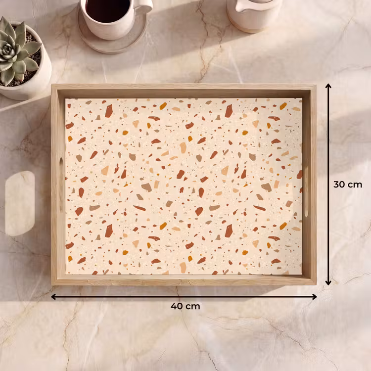 Dienblad - Terrazzo - Patroon - Kleurrijk - Steen — 9