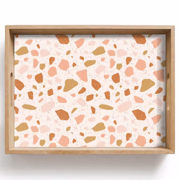 Dienblad - Terrazzo - Patroon - Kleurrijk - Zalm — 1