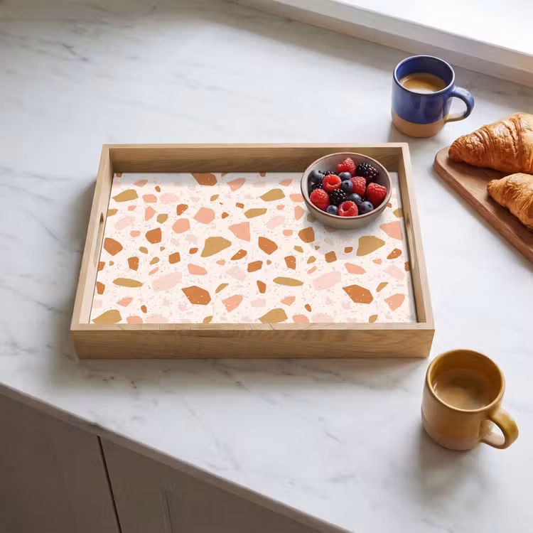 Dienblad - Terrazzo - Patroon - Kleurrijk - Zalm — 4