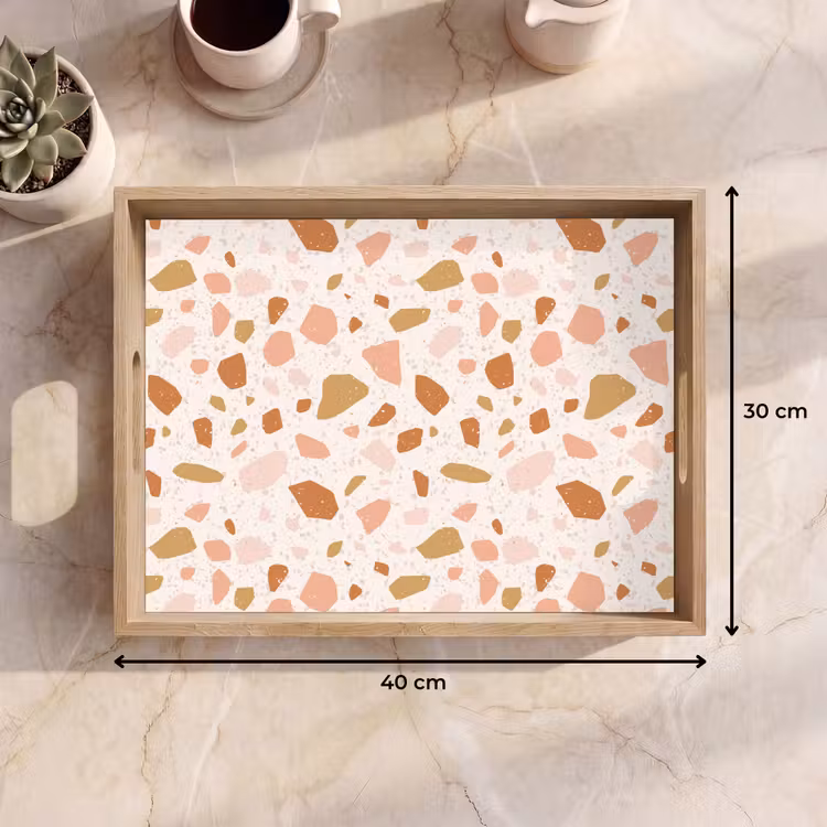 Dienblad - Terrazzo - Patroon - Kleurrijk - Zalm — 9