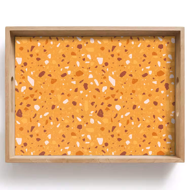 Dienblad - Terrazzo -  Patroon - Okergeel — 1