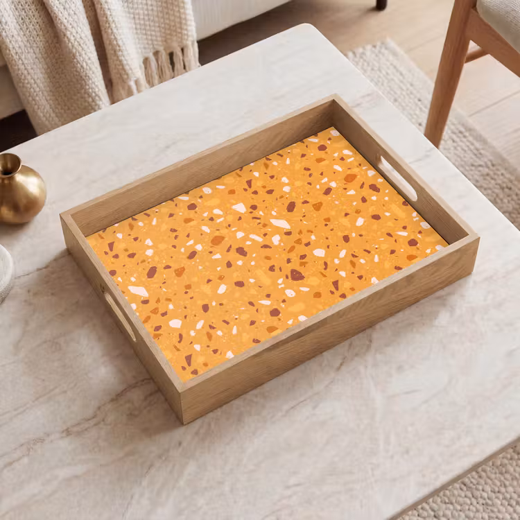 Dienblad - Terrazzo -  Patroon - Okergeel — 2