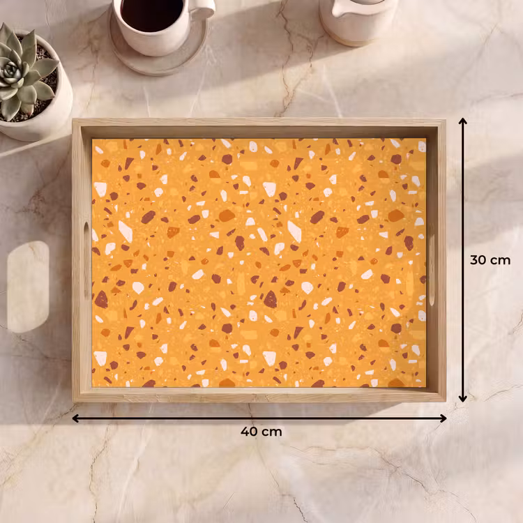 Dienblad - Terrazzo -  Patroon - Okergeel — 9