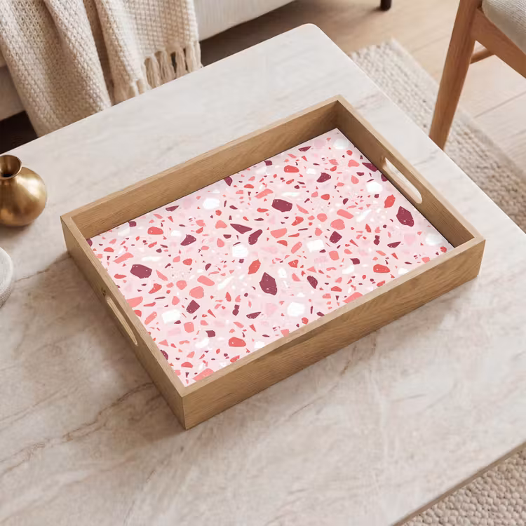 Dienblad - Terrazzo - Patroon - Roze — 2