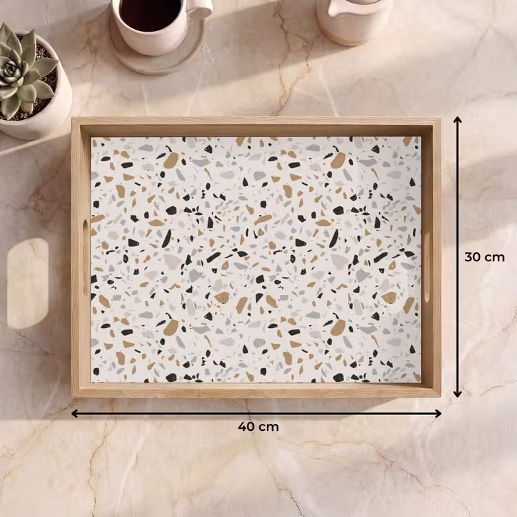 Dienblad - Terrazzo - Patroon - Staal — 9