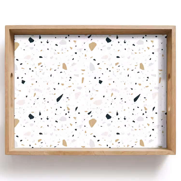 Dienblad - Terrazzo - Patroon - Wit - Neutraal — 1