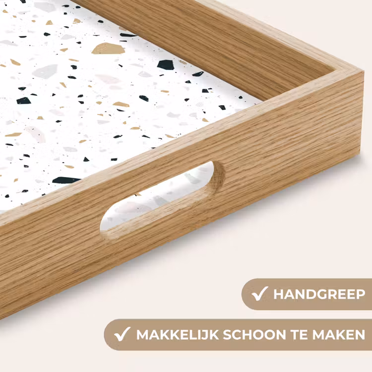 Dienblad - Terrazzo - Patroon - Wit - Neutraal — 5