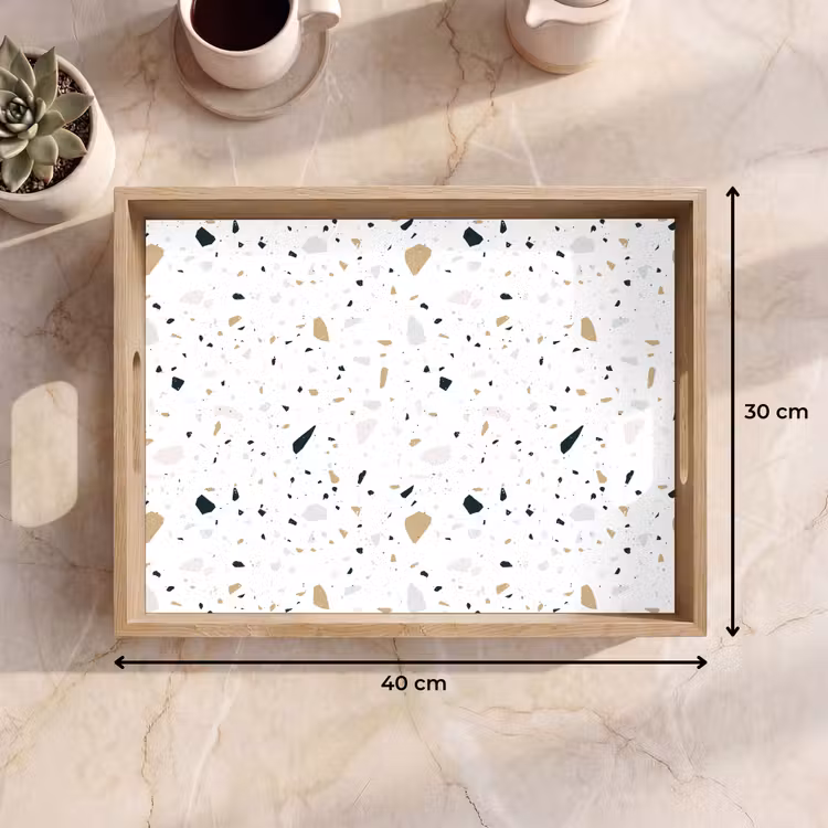 Dienblad - Terrazzo - Patroon - Wit - Neutraal — 9
