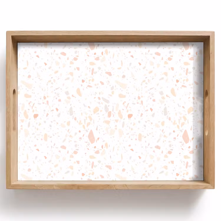 Dienblad - Terrazzo - Patroon - Wit - Perzik — 1