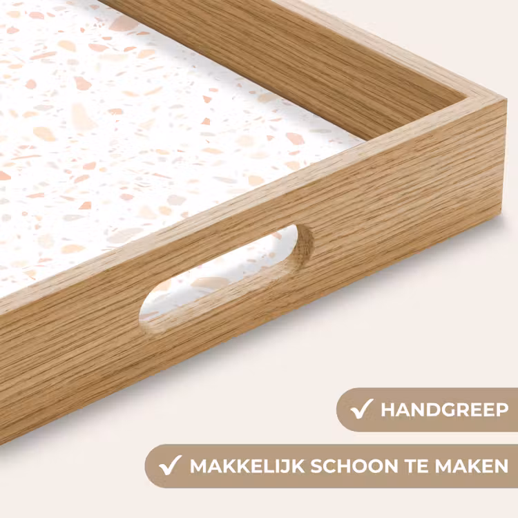 Dienblad - Terrazzo - Patroon - Wit - Perzik — 5