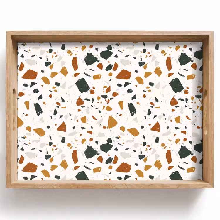 Dienblad - Terrazzo - Patroon - Wit - Terra — 1