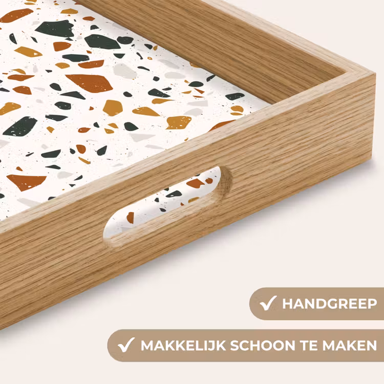 Dienblad - Terrazzo - Patroon - Wit - Terra — 5