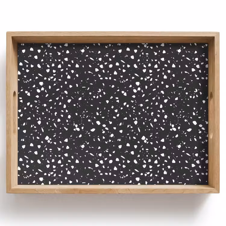 Dienblad - Terrazzo - Patroon - Zwart - Wit — 1