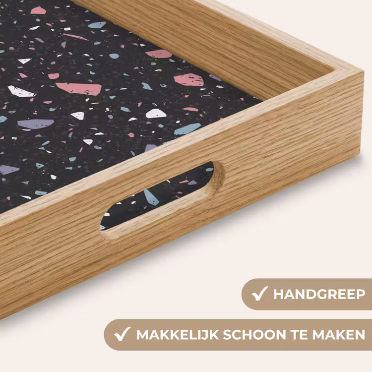 Dienblad - Terrazzo - Patroon - Zwart - Zacht — 5