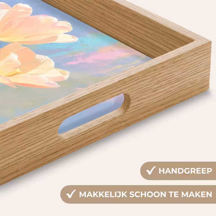 Dienblad - Tulpen - Roze accenten - Blauw — 5