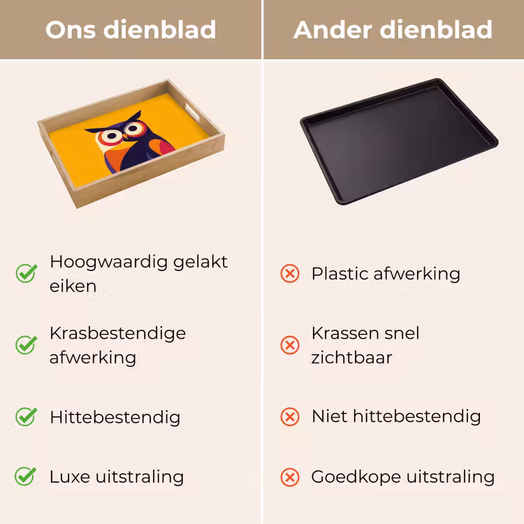 Dienblad - Uil - Grafisch - Kleurrijk - Ogen — 3