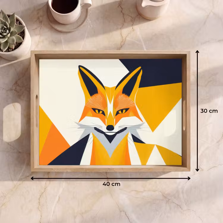 Dienblad - Vos - Oranje - Abstract - Driehoeken — 9