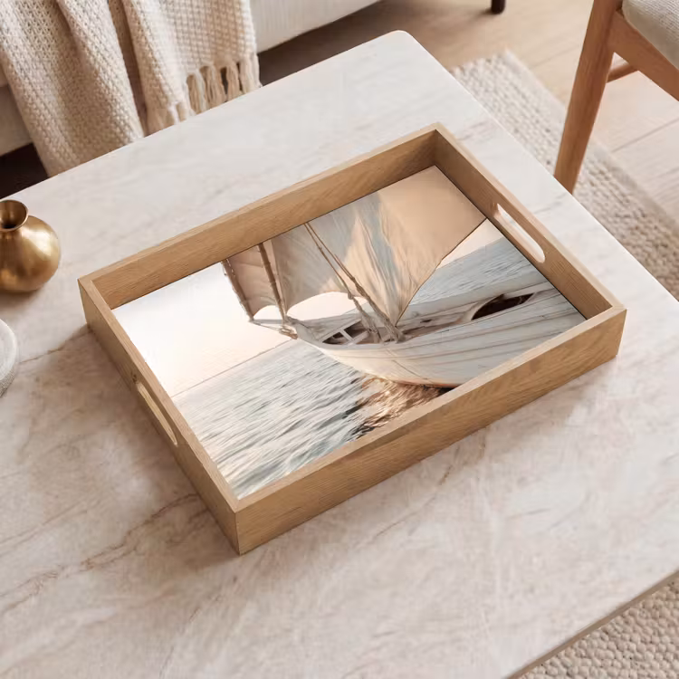 Dienblad - Zeilboot - Zee - Beige - Zon — 2