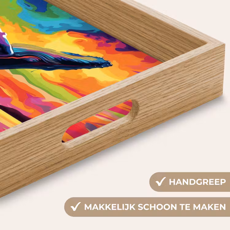 Dienblad - Zonsondergang - Walvis - Geschilderd - Kleurrijk — 5