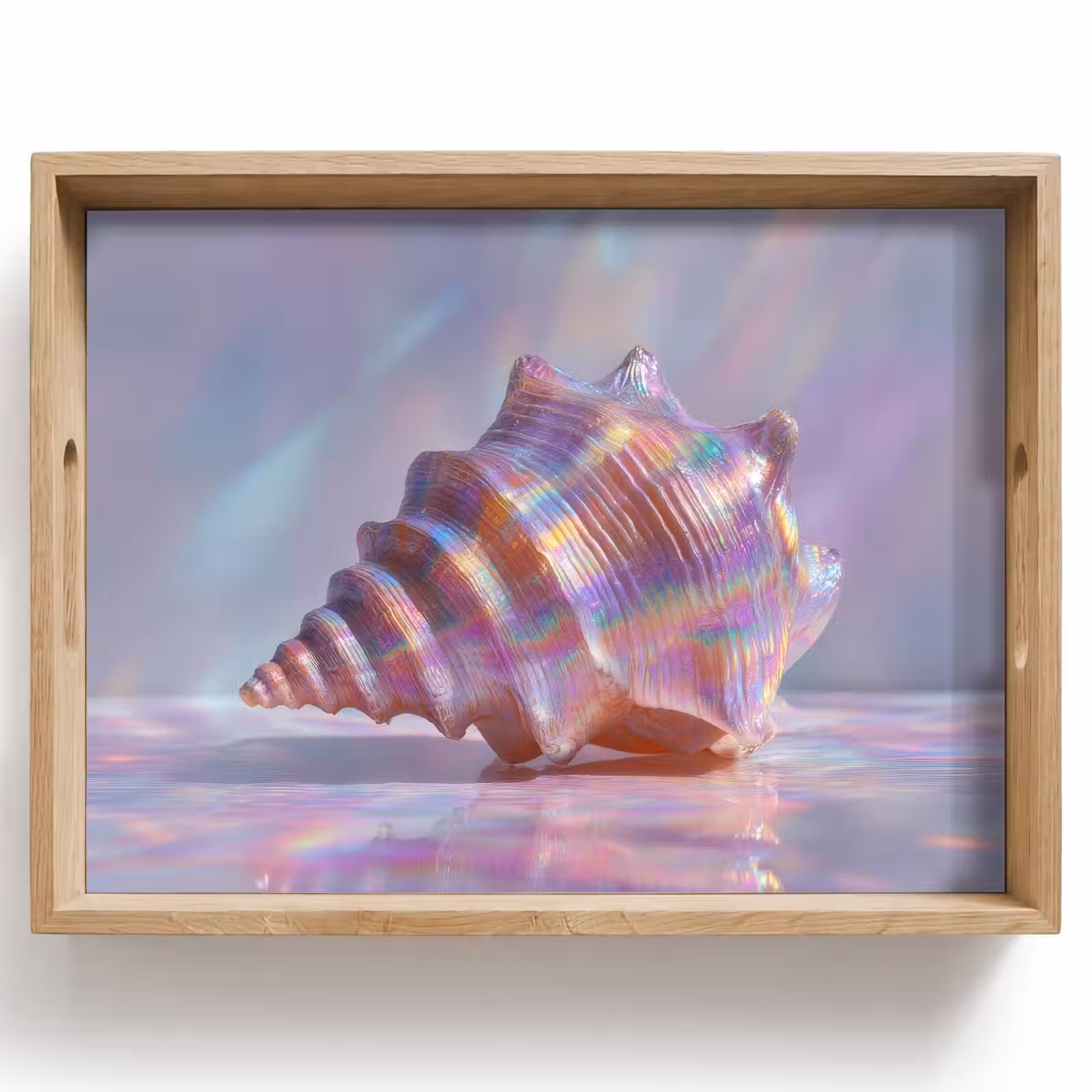 Dienblad - Schelp - Glanzend - Regenboogtinten — 1