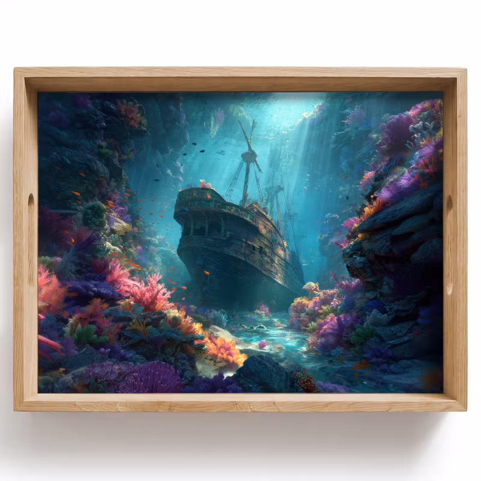 Dienblad - Schip - Hout - Koraalriffen - Zonlicht — 1